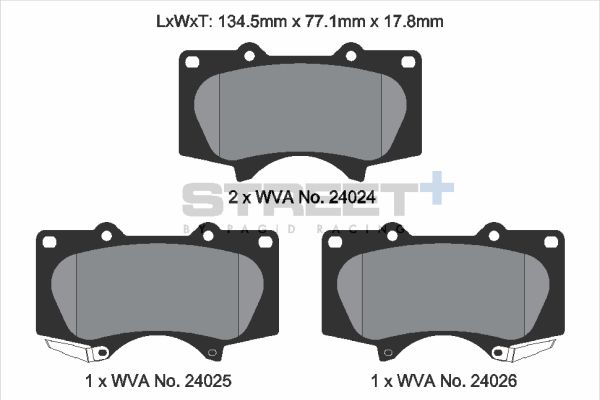 PAGID Racing T8053SP2001 STREET+ Brake Pads
