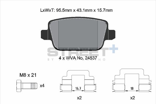 PAGID Racing T8189SP2001 STREET+ Brake Pads