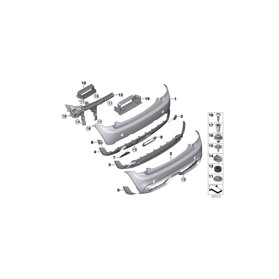 Genuine BMW Mini 51127385661 F55 Pdc Holder Outside Left (Inc. Cooper S & Cooper SD) | ML Performance EU Car Parts