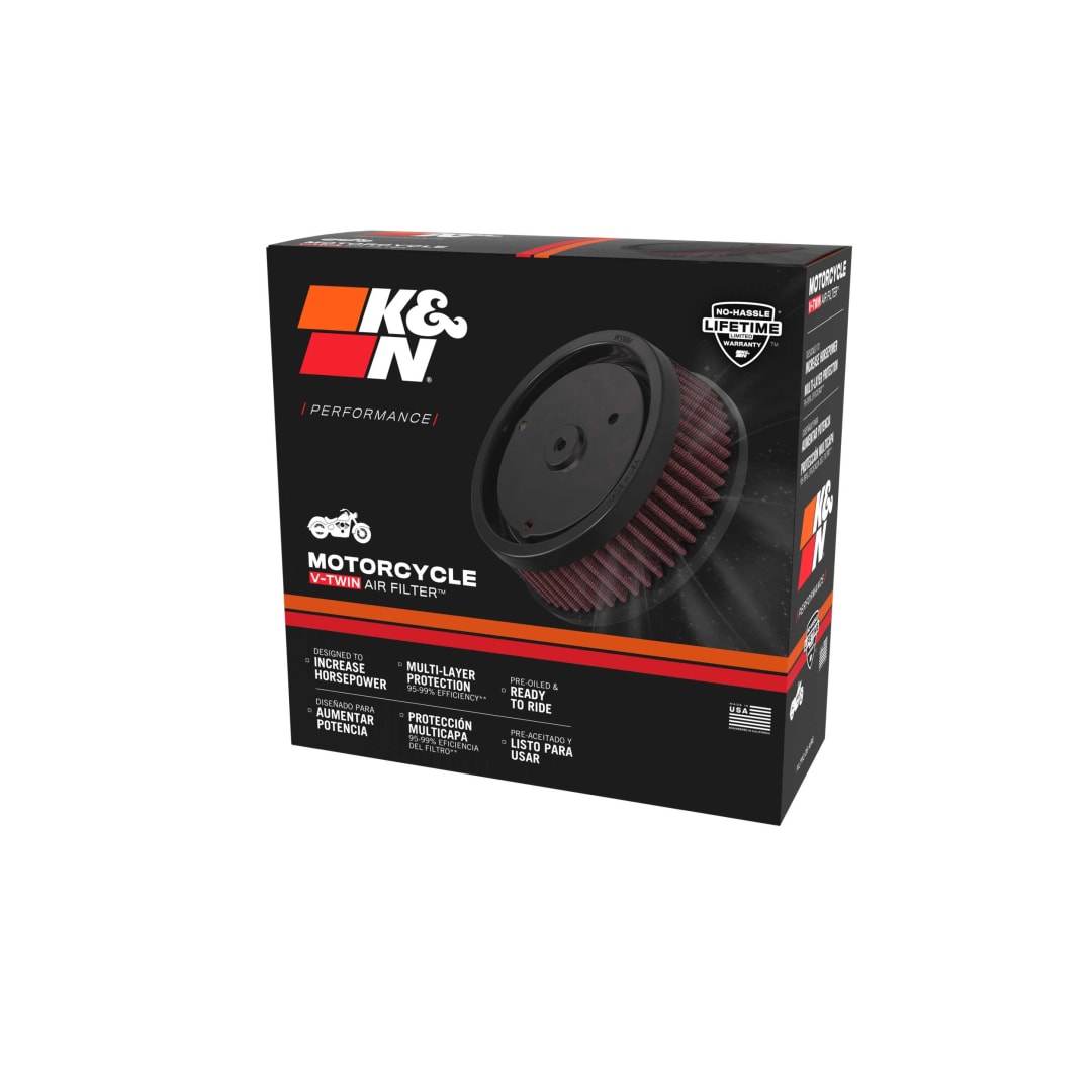 K&N PL-1822 High-Flow Original Lifetime Engine Air Filter - INDIAN CHIEF; 111CI