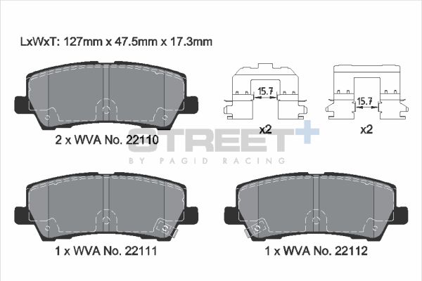 PAGID Racing T8011SP2001 STREET+ Brake Pads