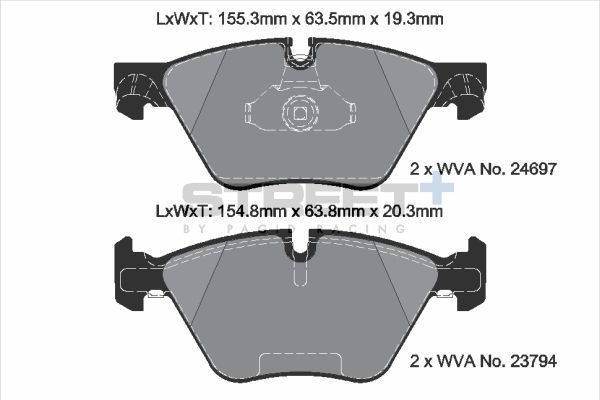 PAGID Racing T8089SP2001 STREET+ Brake Pads