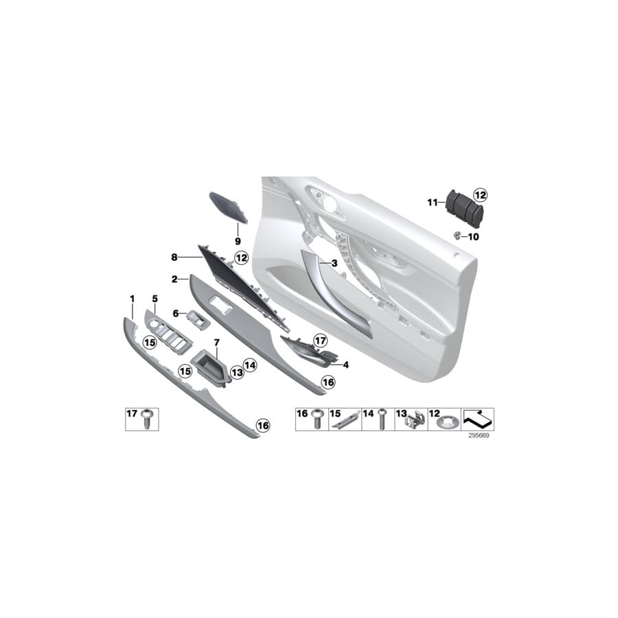 Genuine BMW 51417298588 F06 Crashpad, Door, Front Right (Inc. ALPINA B6, 640i & M6) | ML Performance EU Car Parts