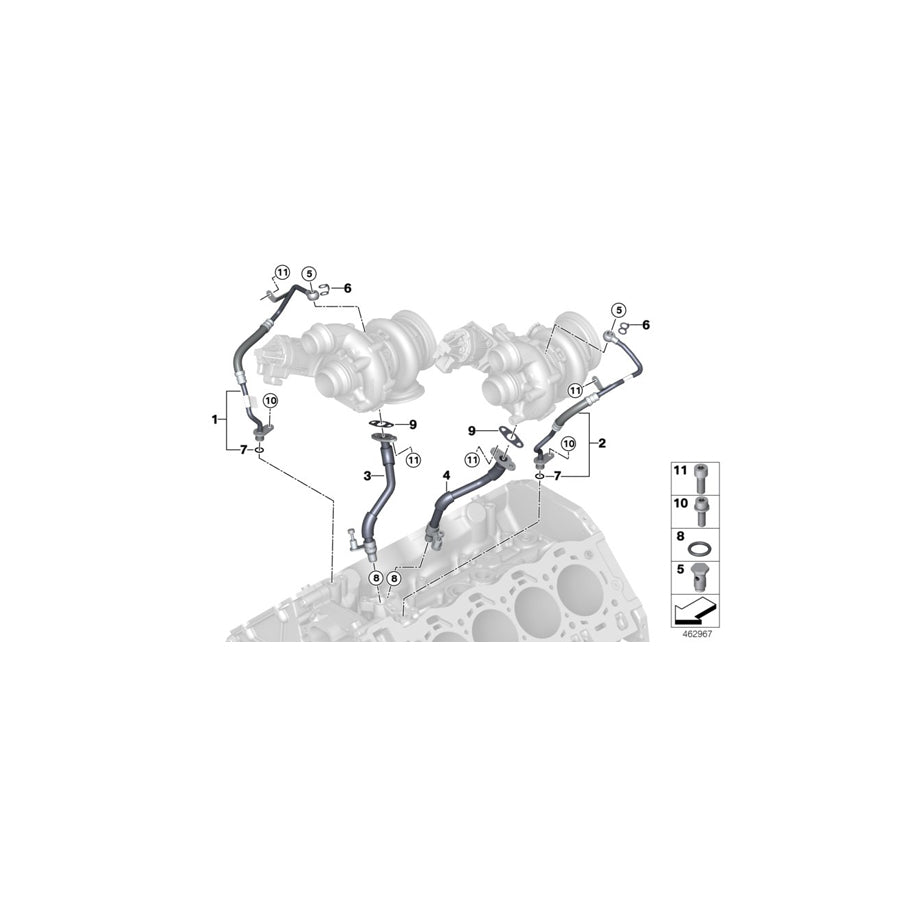 Genuine BMW 11428089004 F92 F91 F90 Exhaust Turbocharger Oil Return Line CYL. 1-4 (Inc. M5 & M8) | ML Performance EU Car Parts