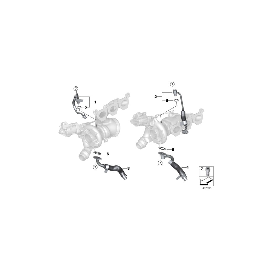 Genuine BMW 11428054868 Oil Supply Line For Turbocharger ZYL. 1-3 (Inc. X3 M & X4 M) | ML Performance EU Car Parts