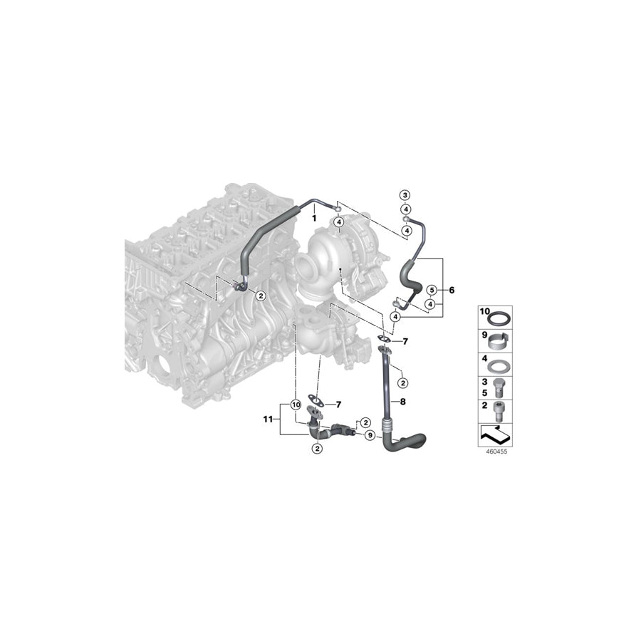 Genuine BMW 11428472393 F48 F39 Oil Pipe (Inc. X1 25dX & X2 25dX) | ML Performance EU Car Parts