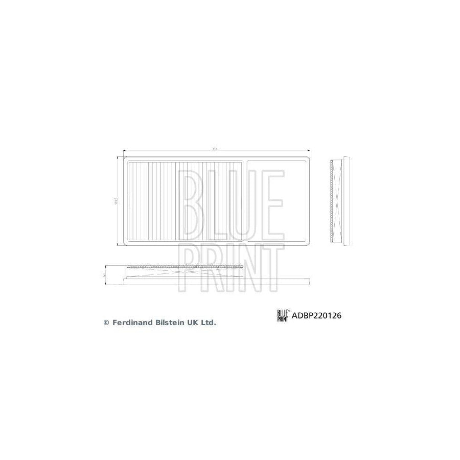 Blue Print ADBP220126 Air Filter For Mg Mg 3 Ii