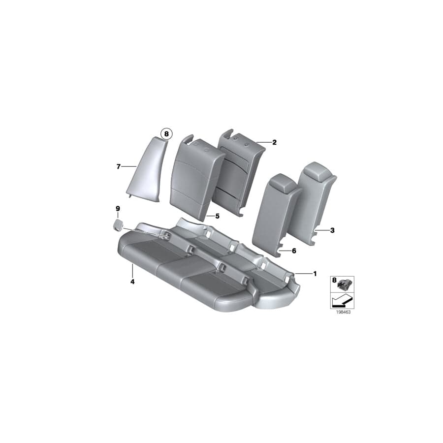 Genuine BMW 52202992070 E84 Right Backrest Upholstery (Inc. X1 16d, X1 16i & X1 20i) | ML Performance EU Car Parts