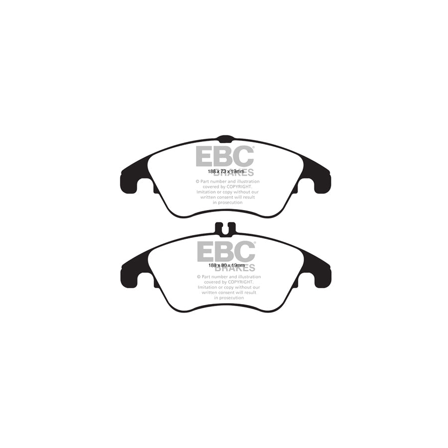 EBC PD02KF325 Mercedes-Benz C/X218 Redstuff Front Brake Pad & Plain Disc Kit - ATE Caliper 2 | ML Performance EU Car Parts