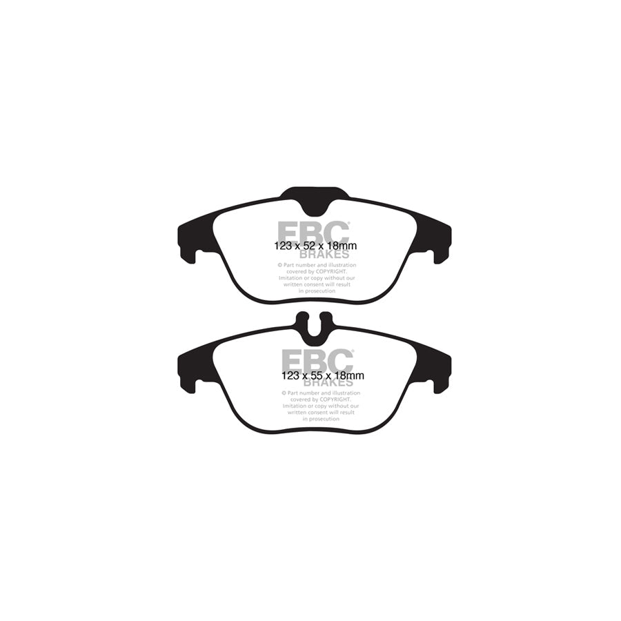 EBC PD02KR253 Mercedes-Benz W/S/C204 Redstuff Rear Brake Pad & Plain Disc Kit 2 | ML Performance EU Car Parts