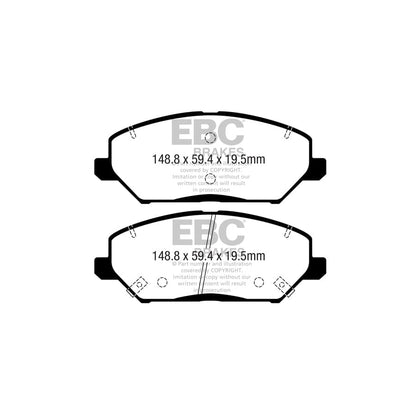 EBC PD03KF1643 Hyundai Kia Yellowstuff Front Brake Pad & Plain Disc Kit (Inc. i-30, Ceed, ProCeed) 2 | ML Performance EU Car Parts
