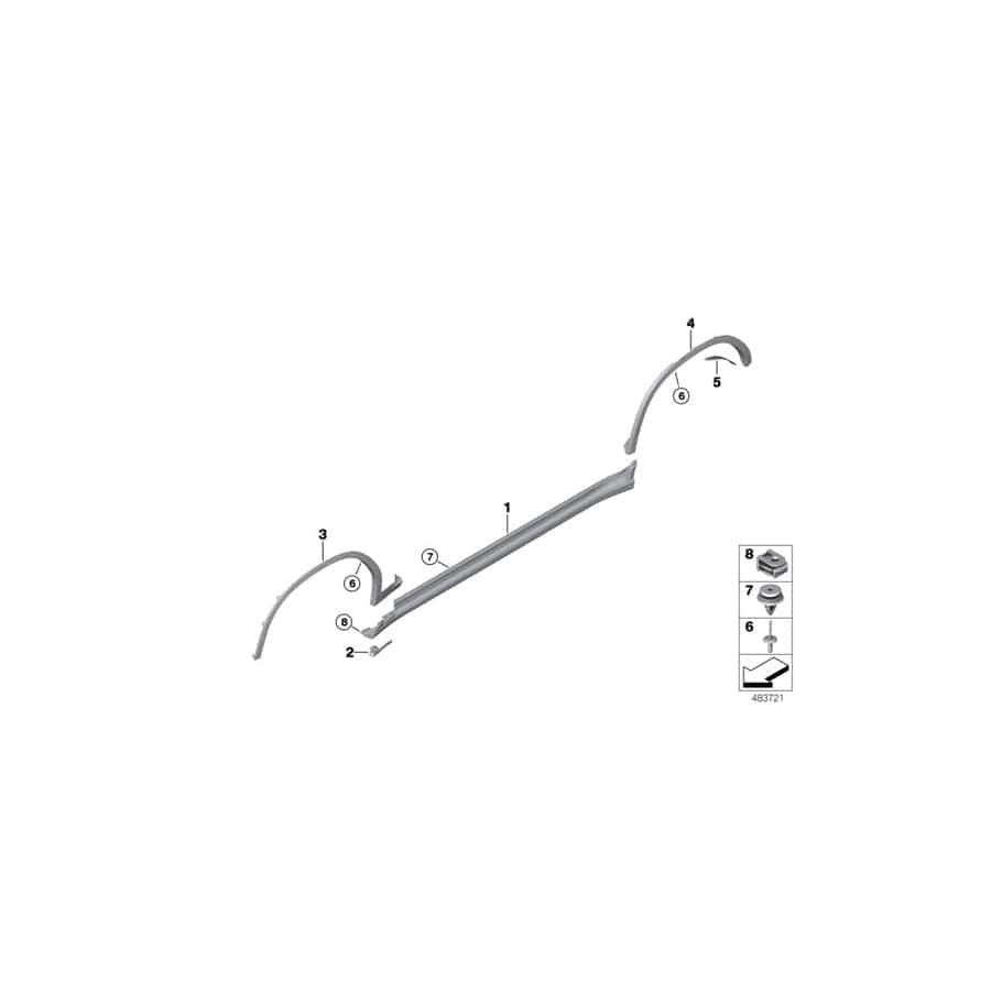 Genuine BMW 51777181678 G02 Wheel Arch Trim, Rear Right (Inc. X4) | ML Performance EU Car Parts