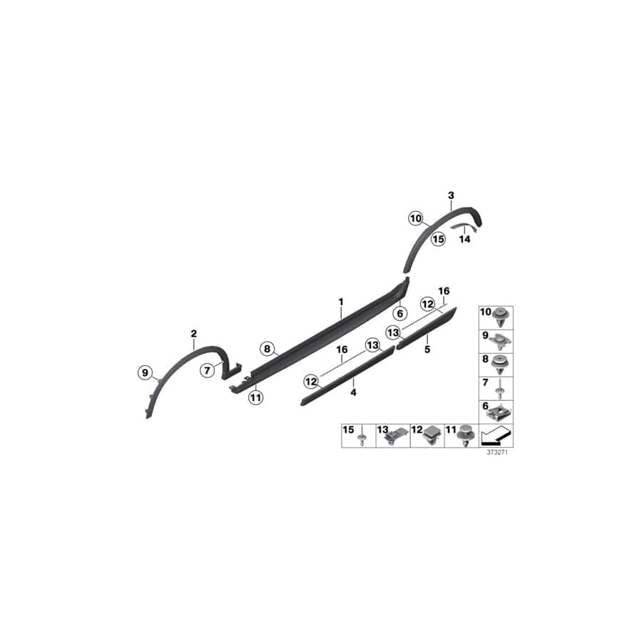 Genuine BMW 51778052078 F25 F26 Cover, Wheel Arch, Rear Right M-PAKET (Inc. X4 M40iX, X4 28iX & X3 20dX) | ML Performance EU Car Parts