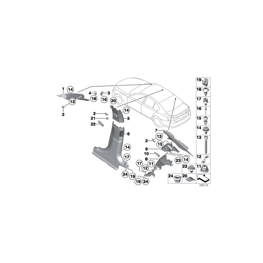 Genuine BMW 51438035922 F02 F02 Trim, C-Pillar, Leather, Upper Right SCHWARZ (Inc. 760Li, 750LdX & 750LiX 4.4) | ML Performance EU Car Parts