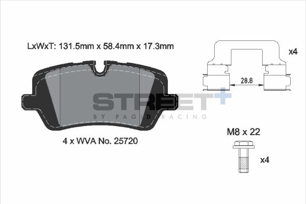 PAGID Racing T8123SP2001 STREET+ Brake Pads