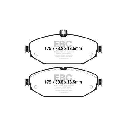 EBC PD02KF610 Mercedes-Benz W/S/C/A205 W/S213 A/C238 Redstuff Front Brake Pad & Plain Disc Kit - ATE/TRW Caliper 2 | ML Performance EU Car Parts