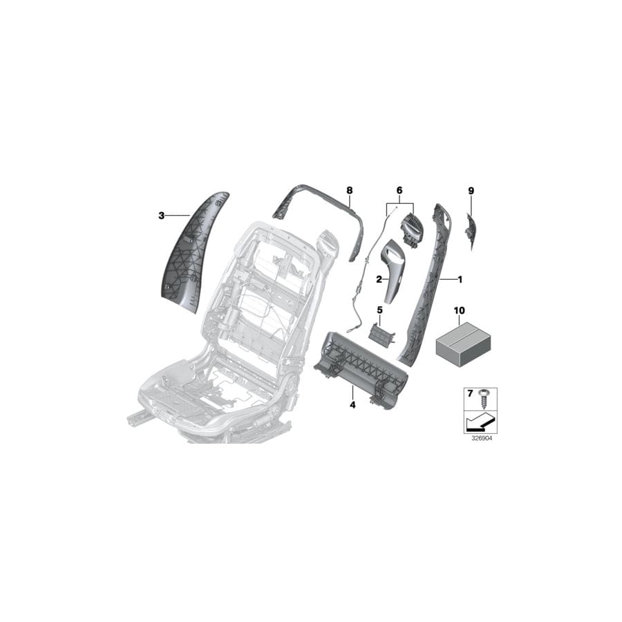 Genuine BMW 52107269683 F12 F13 F06 Trim For Backrest, Inner Left ELFENBEINWEISS (Inc. 650iX 4.4, 640iX & 650iX) | ML Performance EU Car Parts