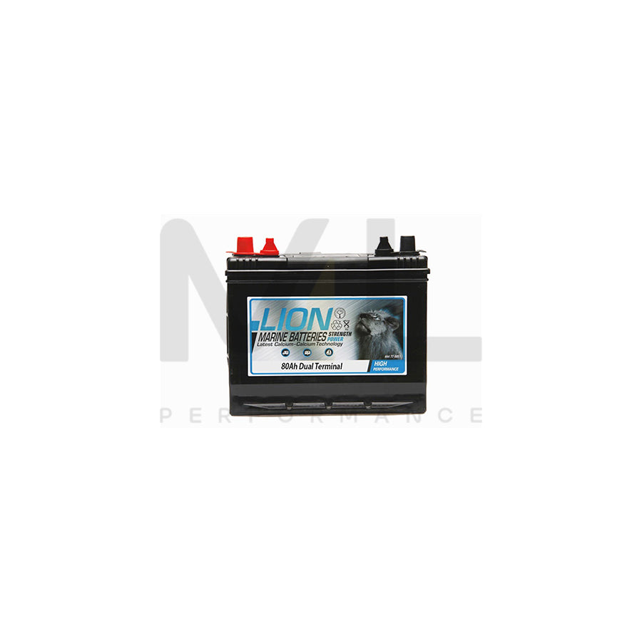 Lion Leisure Sealed Marine Battery - 80Ah Twin Terminals | ML Performance EU Car Parts