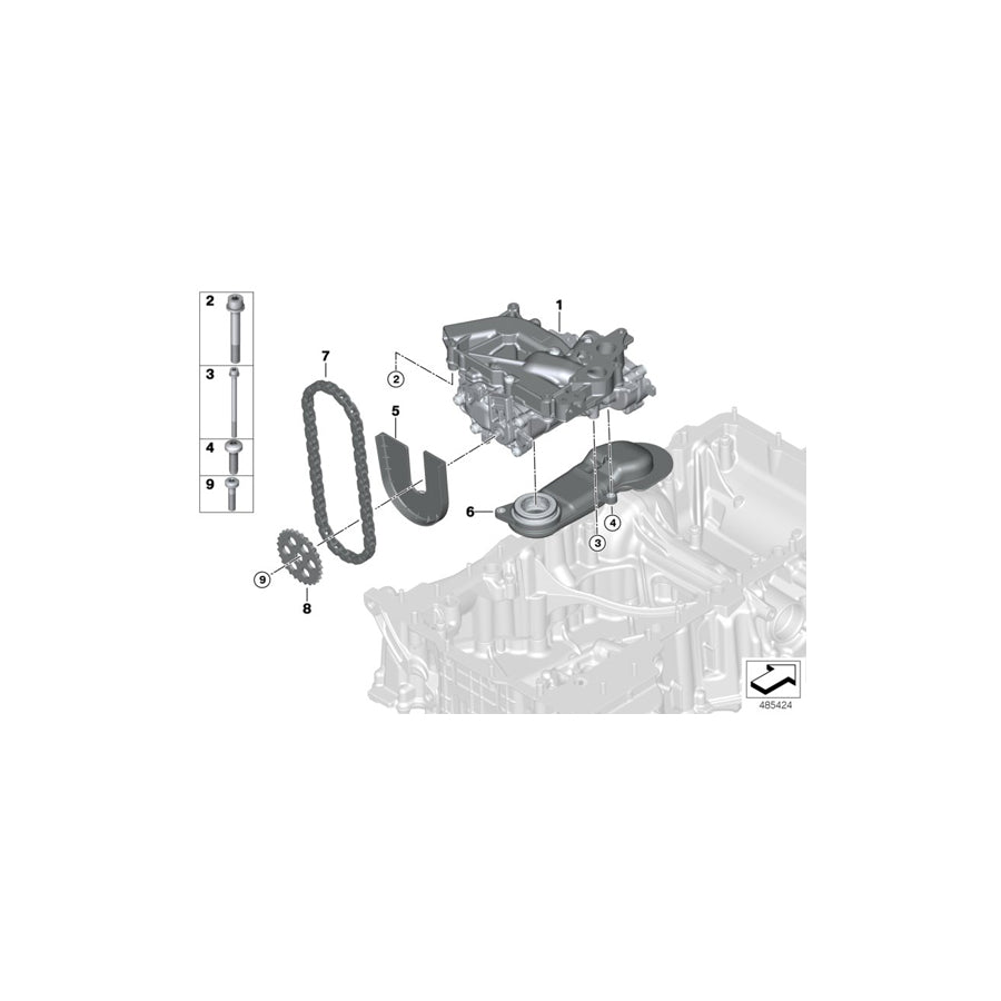 Genuine BMW 11418053444 F91 F93 F90 Chain Guard Oil Pump (Inc. M5 & M8) | ML Performance EU Car Parts