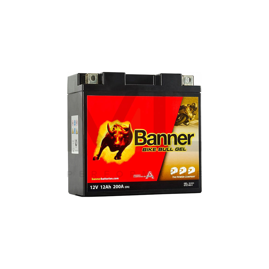 GTZ14B-4 Banner Bike Bull GEL Battery (51221) | Car Batteries UK | ML Performance Car Parts