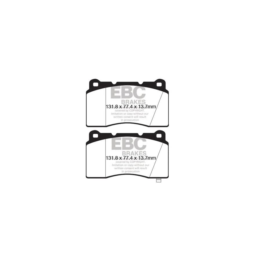 EBC PD03KF588 Hyundai Genesis Yellowstuff Front Brake Pad & Plain Disc Kit - Brembo Caliper 2 | ML Performance EU Car Parts