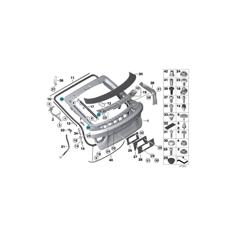 Genuine BMW 51247453338 F36 Cover, Water Gutter, Rear, Right (Inc. 430dX, 418d & 430i) | ML Performance EU Car Parts