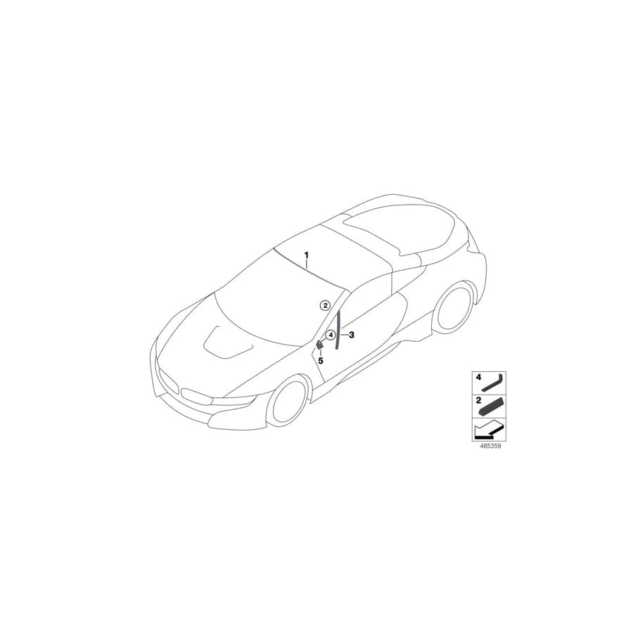 Genuine BMW 51007457817 I15 Window Guide, Left Front Door (Inc. i8) | ML Performance EU Car Parts