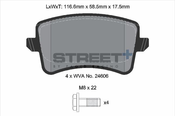 PAGID Racing T8083SP2001 STREET+ Brake Pads