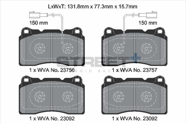 PAGID Racing T8254SP2001 STREET+ Brake Pads
