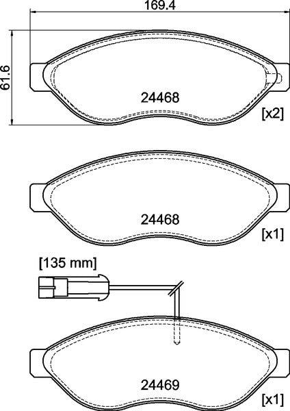 Mintex MDB3521 Brake Pad Set, disc brake