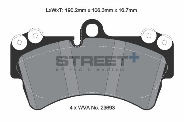 PAGID Racing T8038SP2001 STREET+ Brake Pads