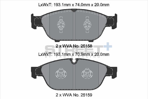 PAGID Racing T8109SP2001 STREET+ Brake Pads