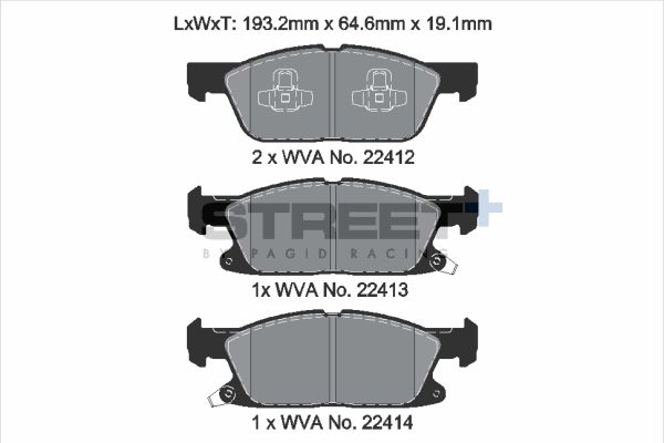 PAGID Racing T8236SP2001 STREET+ Brake Pads