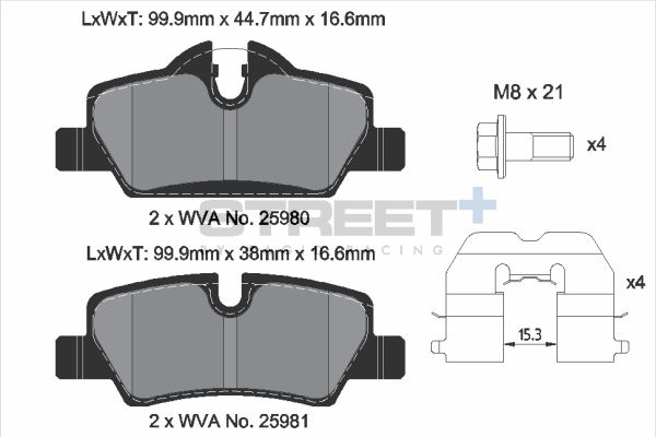 PAGID Racing T8305SP2001 STREET+ Brake Pads