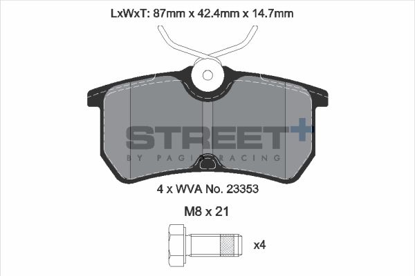 PAGID Racing T8170SP2001 STREET+ Brake Pads