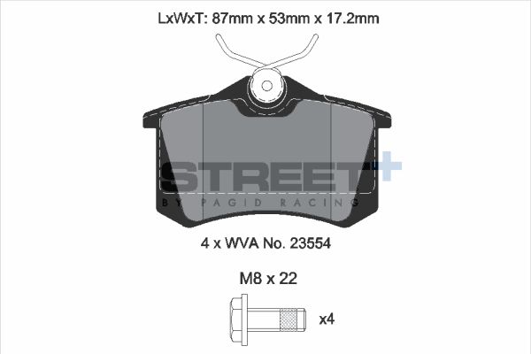 PAGID Racing T8176SP2001 STREET+ Brake Pads