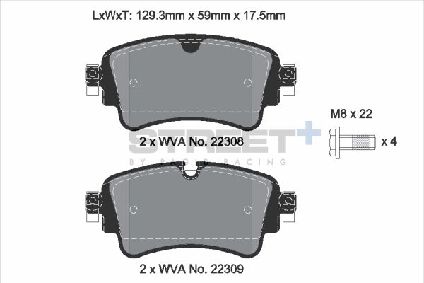 PAGID Racing T8260SP2001 STREET+ Brake Pads