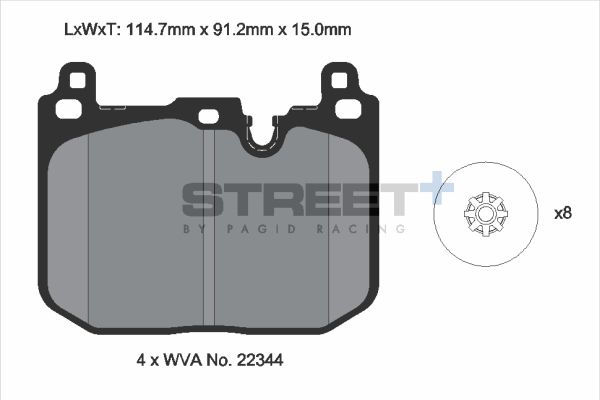 PAGID Racing T8162SP2001 STREET+ Brake Pads