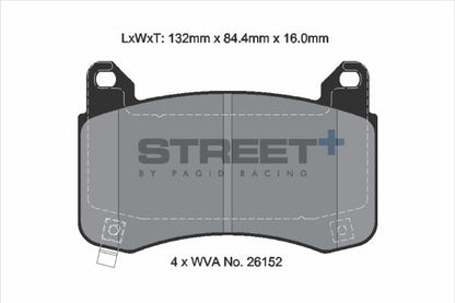 PAGID Racing T8280SP2001 STREET+ Brake Pads