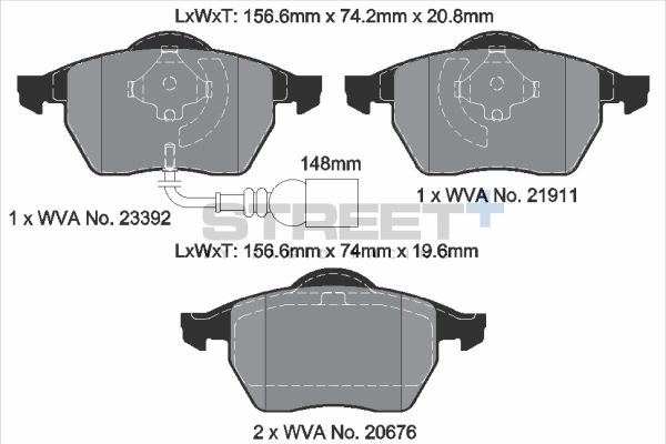 PAGID Racing T8173SP2001 STREET+ Brake Pads