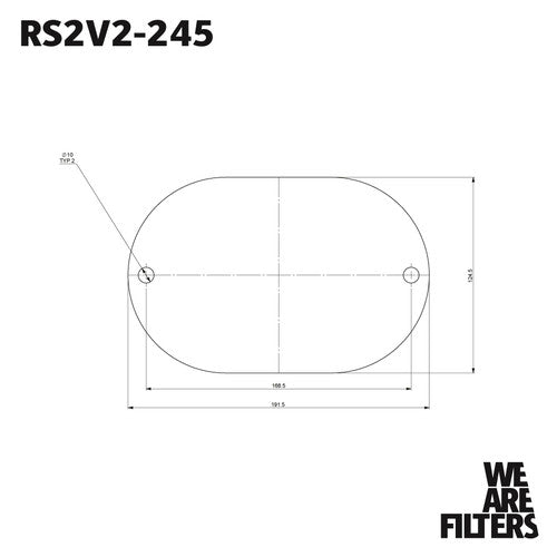 Ramair RS2V2-245-403 Carburettor Foam Air Filter with Blank Baseplate - 65mm Internal Height