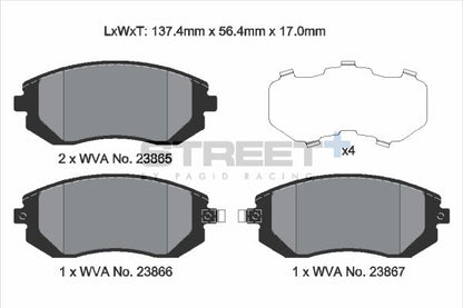 PAGID Racing T8047SP2001 STREET+ Brake Pads