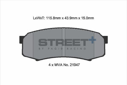 PAGID Racing T8007SP2001 STREET+ Brake Pads