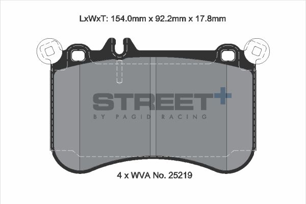 PAGID Racing T8116SP2001 STREET+ Brake Pads