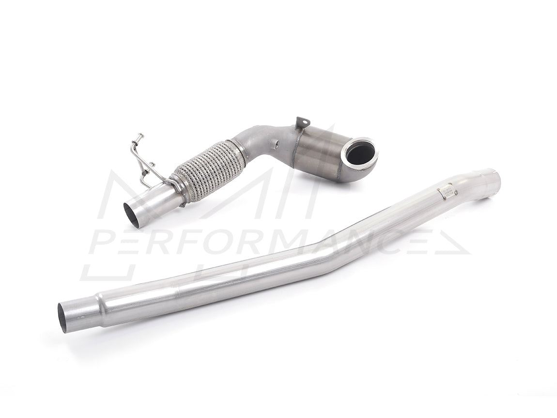 MillTek Volkswagen Stainless Steel Cast Downpipe with Race Cat - For OE Cat-Back (Inc. 8V S3 & MK7 Golf R) - ML Performance EU