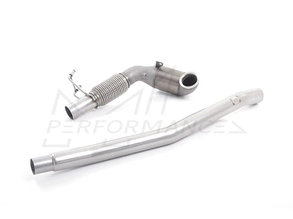 MillTek Volkswagen Stainless Steel Cast Downpipe with Race Cat - For OE Cat-Back (Inc. 8V S3 & MK7 Golf R) - ML Performance EU