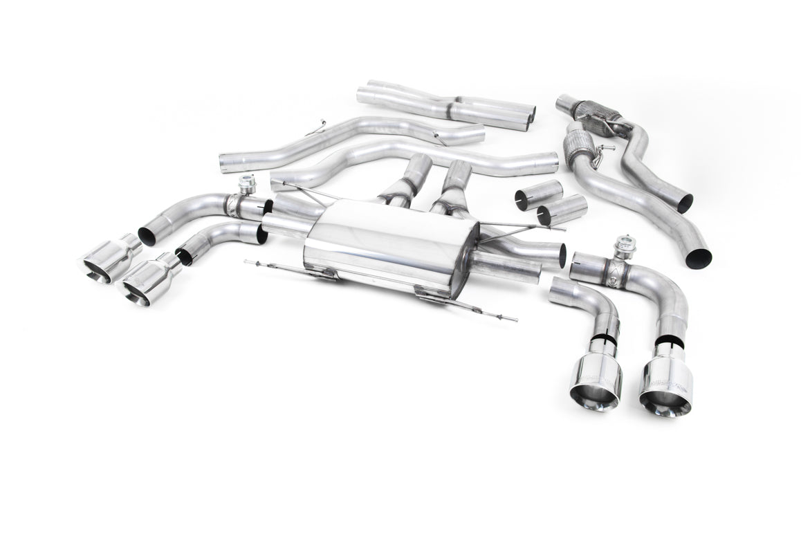 MillTek Alfa Romeo Giulia Quadrifoglio 2.9 V6 Bi-Turbo Cat-Back Exhaust (Non OPF/GPF Models) Polished Trims - ML Performance EU