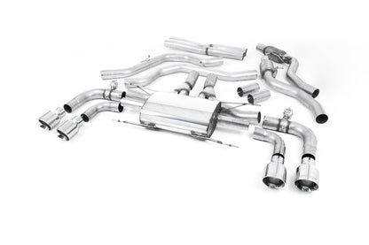 MillTek Alfa Romeo Giulia Quadrifoglio 2.9 V6 Bi-Turbo Cat-Back Exhaust (Non OPF/GPF Models) Polished Trims - ML Performance EU