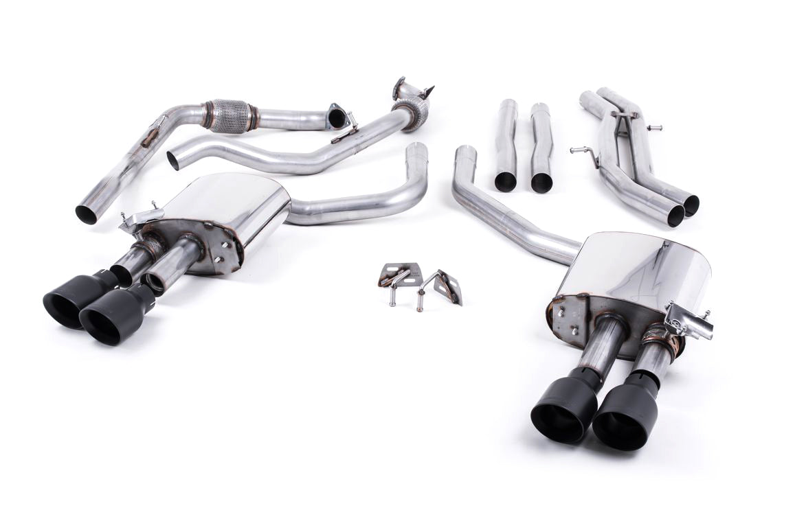 MillTek Audi B9 Non-Resonated Cat-Back Exhaust System (S4 & S5) - Sport Diff Models Only & Without Brace Bars