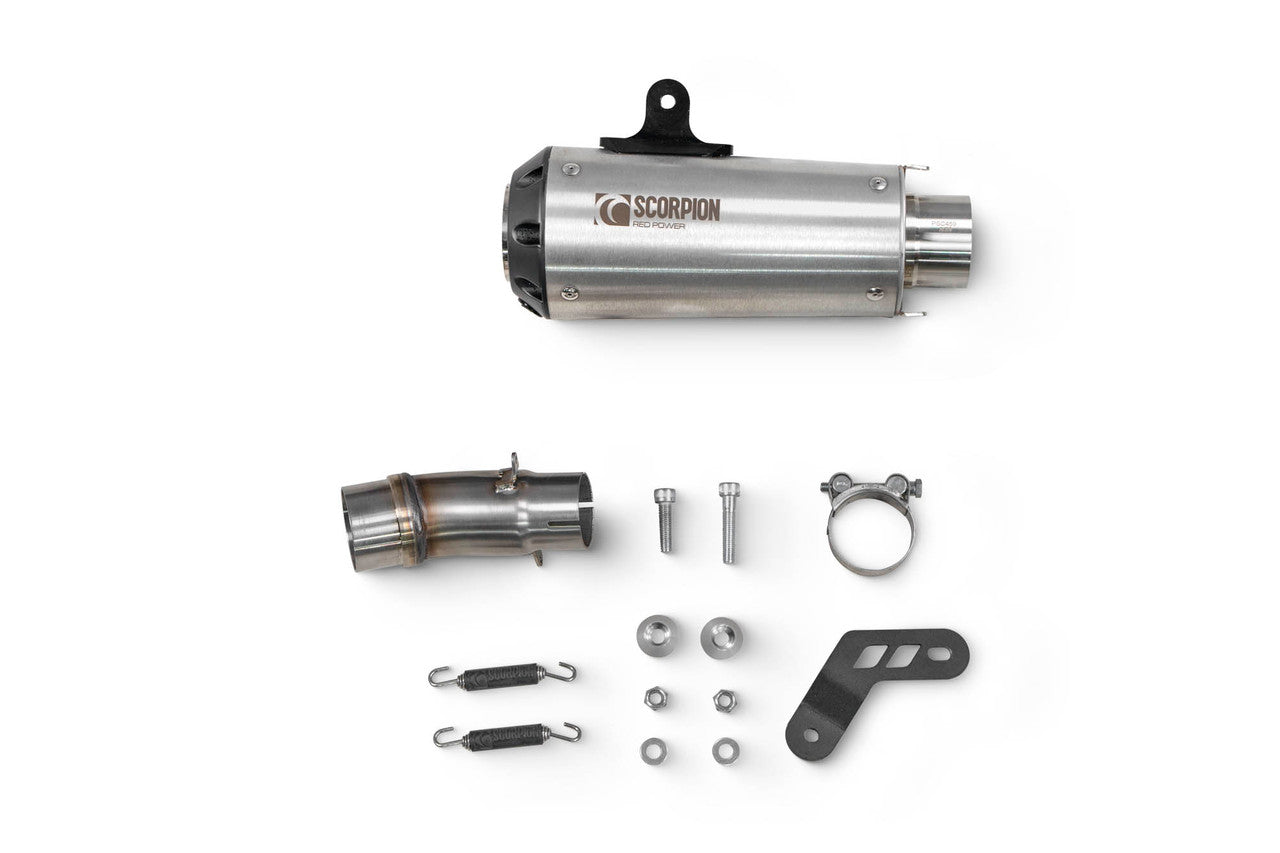 Scorpion PKA121SEO Red Power Slip-on Brushed Stainless Steel Sleeve - Ninja 400 - 2018